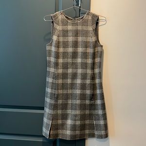 Theory gray checkered mini dress